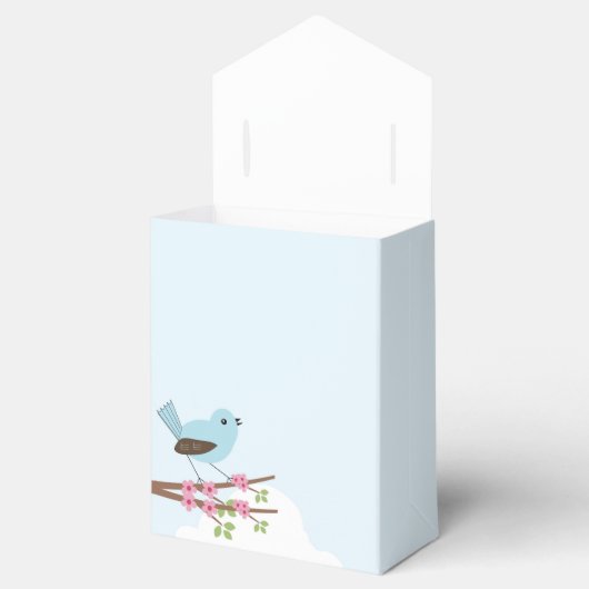 Ballotins Oiseau bleu dans l'arbre en fleurs (Ouvert)