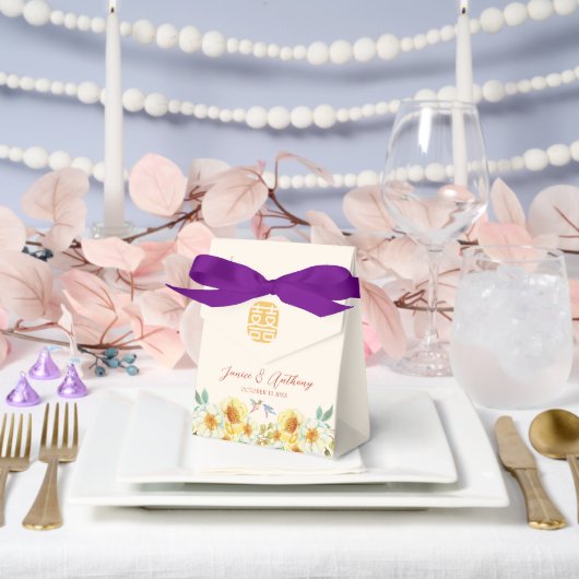 Ballotins Oiseau jaune bleu mariage chinois (Mariage)