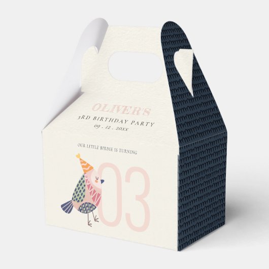 Ballotins Oiseau rose rose pâle à tout âge Anniversaire (Verso)