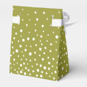 Ballotins Olive green, white polka dot pattern wedding fav (Arrière)