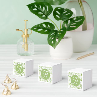 Ballotins Olive Leaves and Initial Favor Box