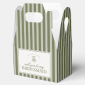 Ballotins Olive Martini Green Stripe Bridesmaid Proposal Box (Ouvert)