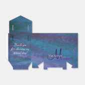 Ballotins Ombre bleue Abstraite | Monogramme violet violet T (Déplié)