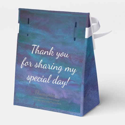 Ballotins Ombre bleue Abstraite | Monogramme violet violet T (Arrière)