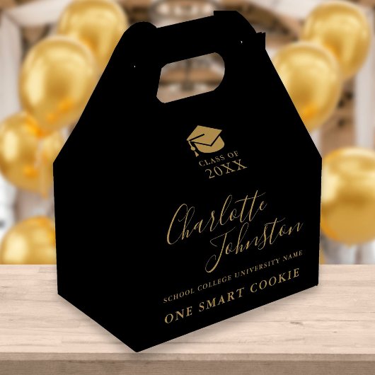 Ballotins One Smart Cookie Black And Gold Graduation Party