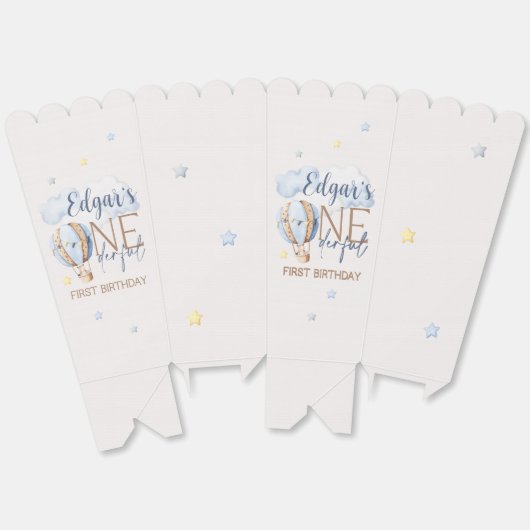 Ballotins ONEderful 1st Birthday Hot Air Balloon Boîte à maï (Déplié)