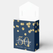 Ballotins Or 50e anniversaire Merci Confetti Marine Bleu (Ouvert)