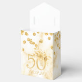 Ballotins Or 50e anniversaire Merci Floral Marbre moderne (Ouvert)