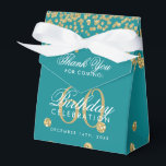 Ballotins Or 60e anniversaire Merci Confetti Turquoise<br><div class="desc">Elégant "Merci" 60e anniversaire Gold Faux Parties scintillant Confetti design Turquoise.</div>