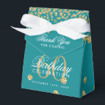 Ballotins Or 60e anniversaire Merci Confetti Turquoise<br><div class="desc">Elégant "Merci" 60e anniversaire Gold Faux Parties scintillant Confetti design Turquoise.</div>