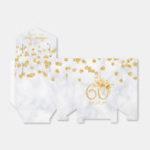 Ballotins Or 60e anniversaire Merci marbre floral (Déplié)