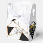 Ballotins Or noir moderne Abstrait sur le Marbre blanc (Ouvert)