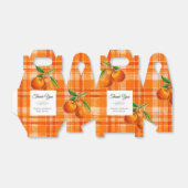 Ballotins Orange 3D Citrus Plaid Baby shower dessiné (Déplié)