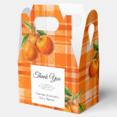 Ballotins Orange 3D Citrus Plaid Baby shower dessiné (Ouvert)