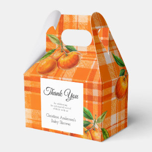 Ballotins Orange 3D Citrus Plaid Baby shower dessiné