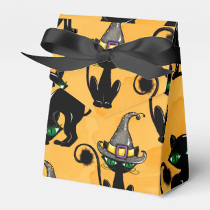 BALLOTINS ORANGE AVEC DES CHATS EN HALLOWEEN COLORÉ YEUX VER