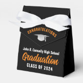 Ballotins Orange Black Custom School Graduation Party (Verso)