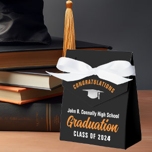 Ballotins Orange Black Custom School Graduation Party