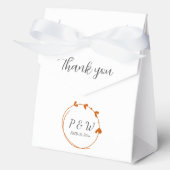 Ballotins Orange Brûlé Simple Coeur Mariage Monogramme (Recto)