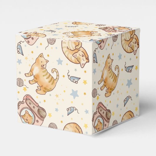 Ballotins Orange Cat in a Backpack, Stars, and Yarn (Verso)