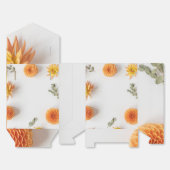 Ballotins Orange Dahlia Wedding Favor Boxes (Déplié)