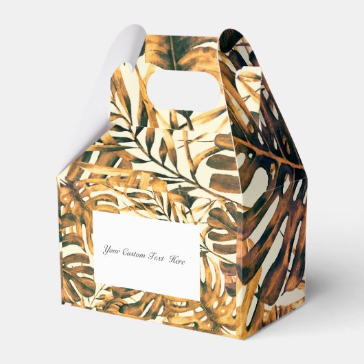 Ballotins Orange Gold Tropical Palm Feuille Mariage de l'île (Verso)