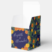 Ballotins Orange Navy Blue Peony & Rose Floral Mariage (Ouvert)