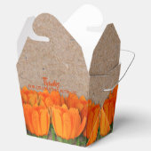 Ballotins Orange Tulip on Kraft Take Out Style Favor Boxes (Ouvert)
