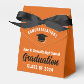 Ballotins Orange White Custom School Graduation Party (Verso)