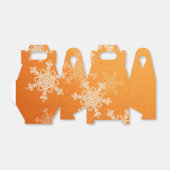 Ballotins Orange White Snowflakes minimaliste Noël (Déplié)