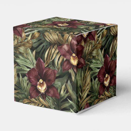 Ballotins Orchidée rouge Bourgogne Floral Tropical (Arrière)