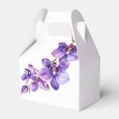Ballotins Orchidée violette en écriture blanche mariage Favo (Arrière)