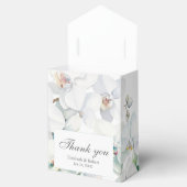 Ballotins Orchidées blanches modernes Merci Mariage (Ouvert)
