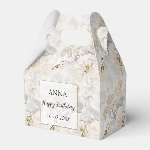 Ballotins Orchidées blanches sur une crème légère