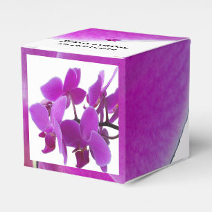Ballotins Orchidées gras Fuchsia sur un ballotin personnalis