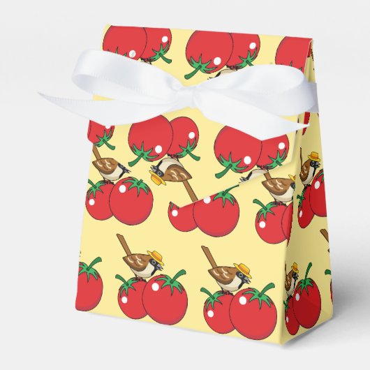 Ballotins Organic lover Sparrow Eating Red Tomato (Verso)