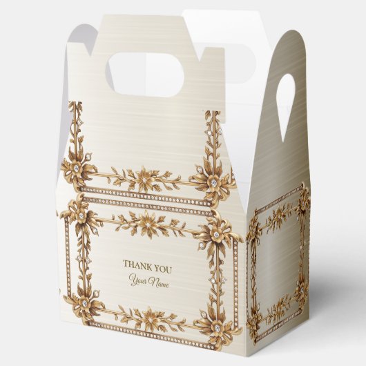 Ballotins Orné Or de la Partie Rectangle Fleurs Dimond brill (Ouvert)