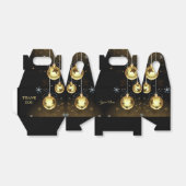 Ballotins Ornements dorés de Noël Étoiles brillantes Noir (Déplié)