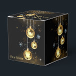 Ballotins Ornements dorés de Noël Étoiles brillantes Noir<br><div class="desc">Ornements dorés de Noël Étoiles brillantes Ballotins noirs. Unique,  beau,  design élégant. Facile à personnaliser. Le style de police,  la taille et les couleurs peuvent être modifiés. Éléments correspondants disponibles.</div>