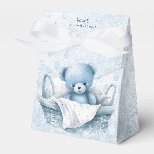 Ballotins Ours bleu Teddy dans Ballotin panier (Verso)