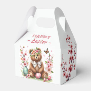 Ballotins Ours d'aquarelle Oeufs de Pâques et fleurs de ceri