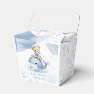 Ballotins Ours en peluche bleu sur invitation de Baby Shower