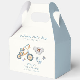 Ballotins Ours en peluche jouets vélo bleu garçon Baby Showe