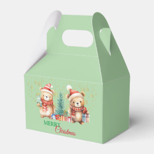 Ballotins Ours en peluche rouge vert Santa Noël joyeux Party
