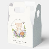 Ballotins Ours En Teddy Cute Dans Panier Fleur Baby shower B (Ouvert)