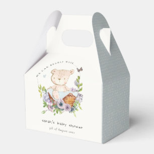 Ballotins Ours En Teddy Cute Dans Panier Fleur Baby shower B