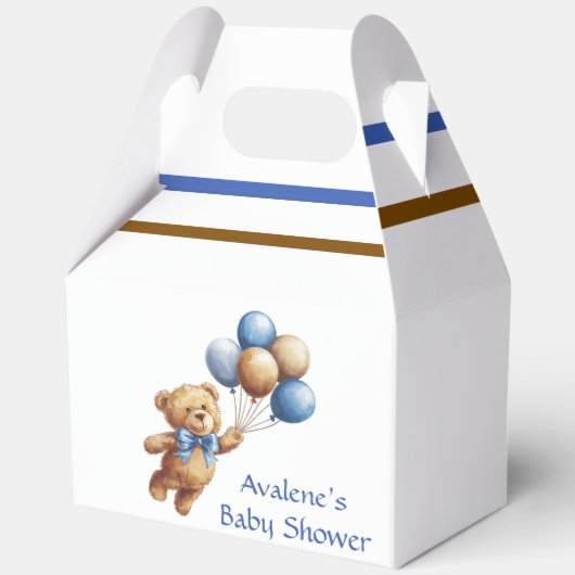 Ballotins Ours en Teddy Tan mignon avec Baby shower garçon d (Recto)