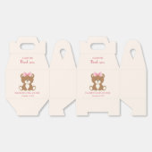 Ballotins Ours mignon avec Ballotin arc rose (Déplié)