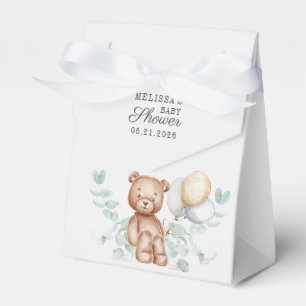 Ballotins Ours mignon Eucalyptus Script Ballons Baby Shower