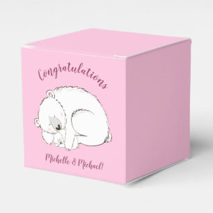 Ballotins Ours polaire Baby shower fille rose